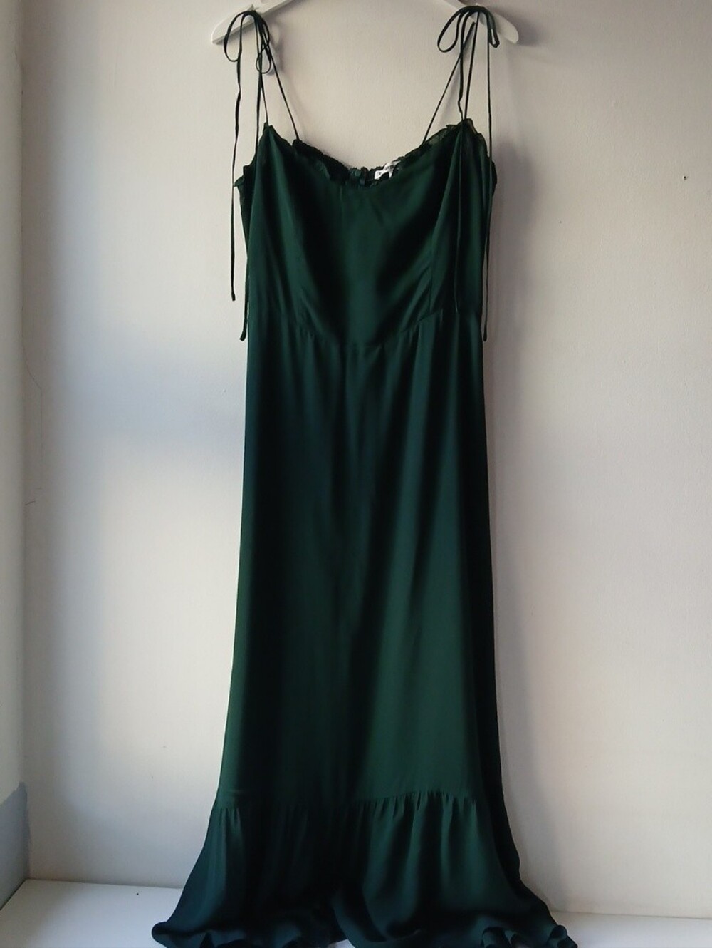 Reformation Tie Strap Midi Dress Dark Green Women's 10
